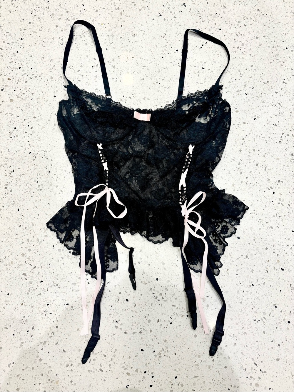 Victoria’s Secret Vintage Lace Gartered Bustier Camisole NWOT 34B